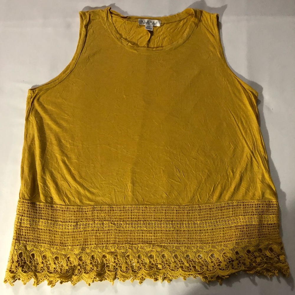Women Studio Petite Size PXL Gold Color Sleeveless Top - 0624